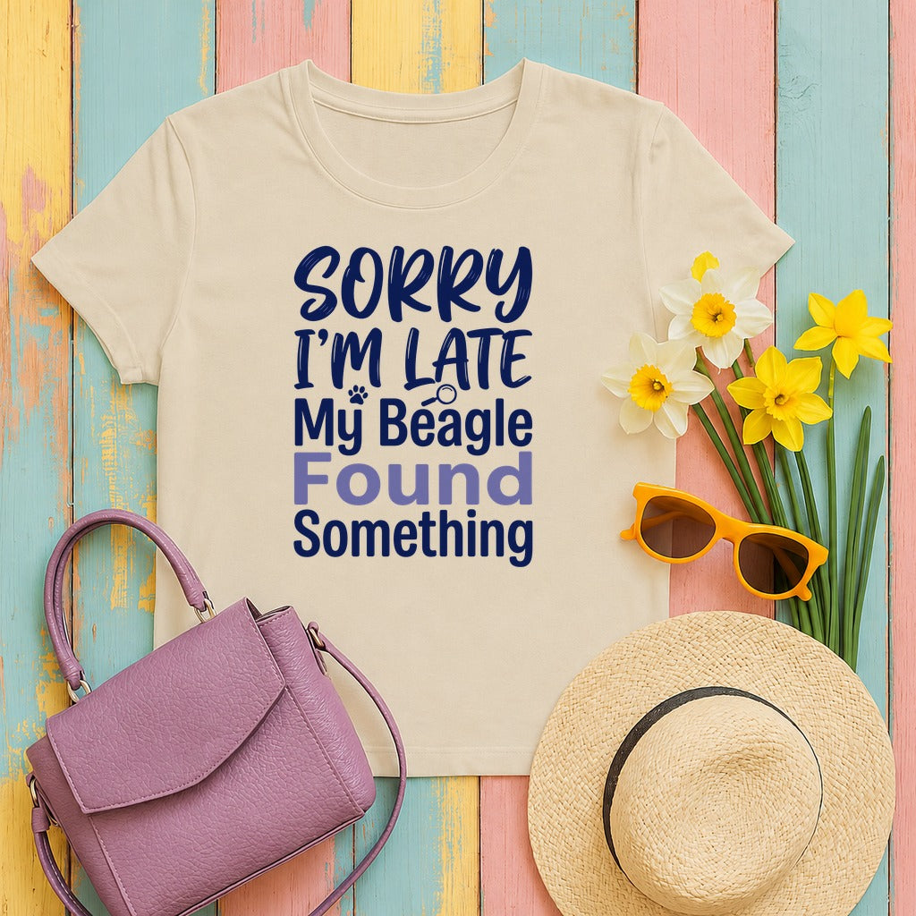My Beagle Found Something Funny T-Shirt in Sand