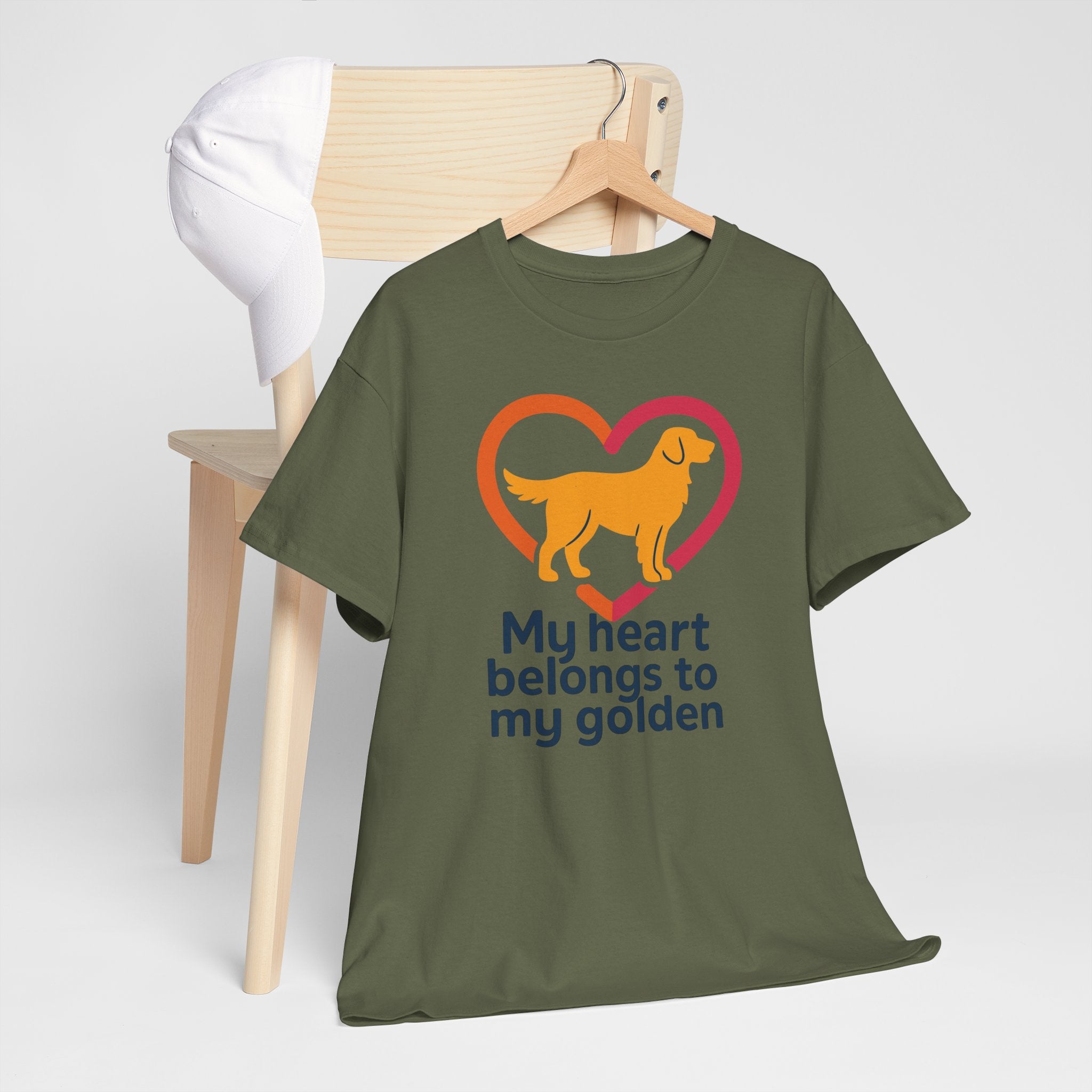 Golden Retriever "My heart belongs to my golden" t-shirt