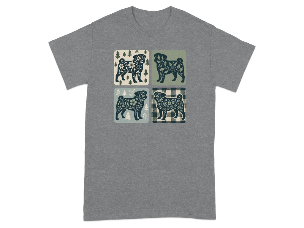Dog Silhouette Artistic Pattern Graphic T-Shirt