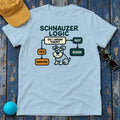 Schnauzer Logic Flowchart T-Shirt in Light Blue
