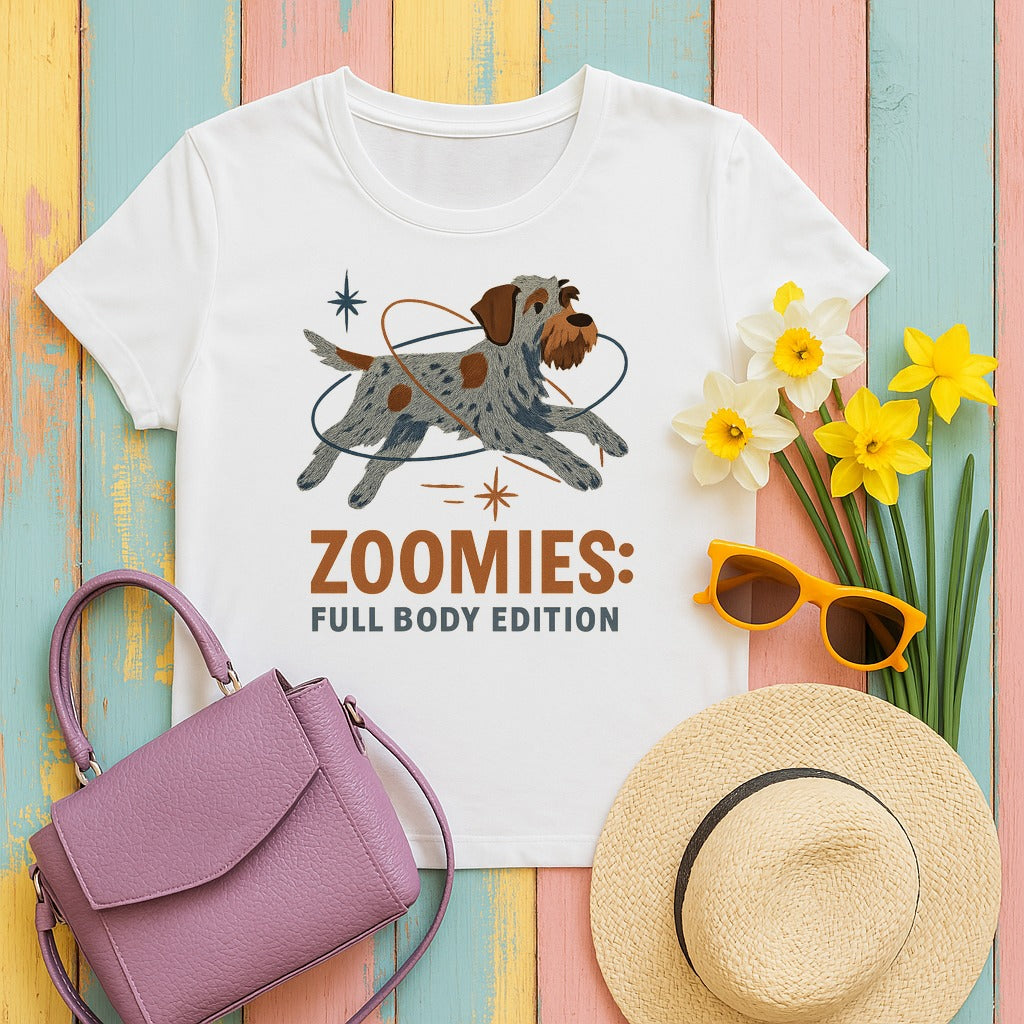 Wirehaired Pointing Griffon Zoomies T-shirt in White