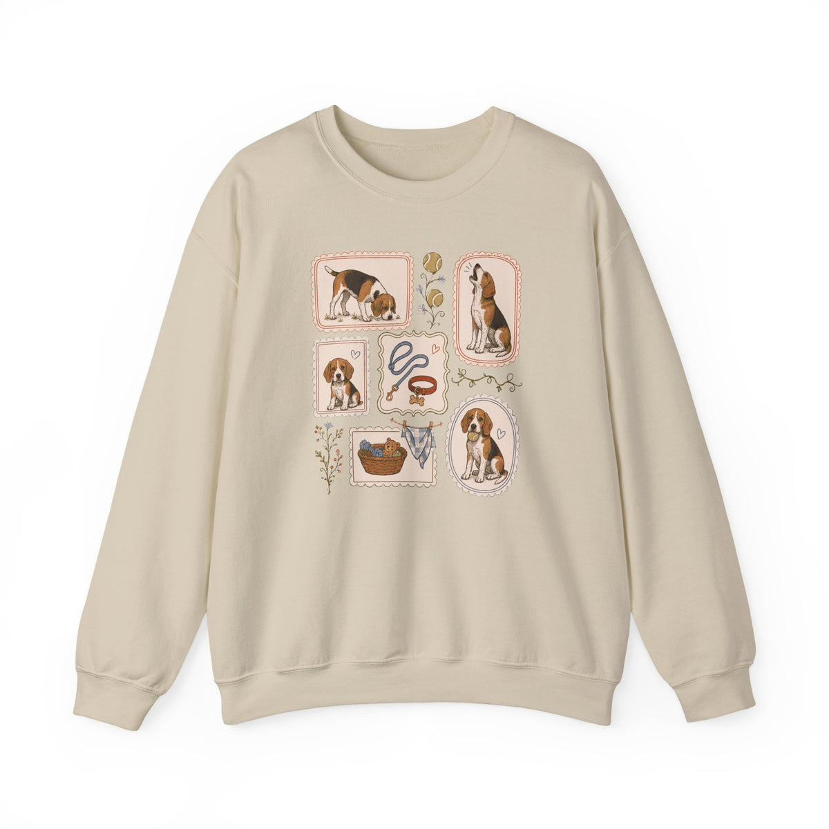 Vintage Beagle Charm Sweatshirt in Sand