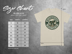 Gildan 5000 Heavy Cotton T-shirt size chart with width and length measurements.