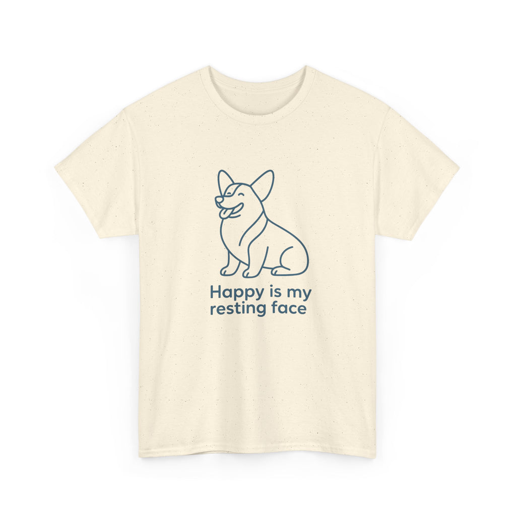 Happy Is My Resting Face - Funny Corgi Tee