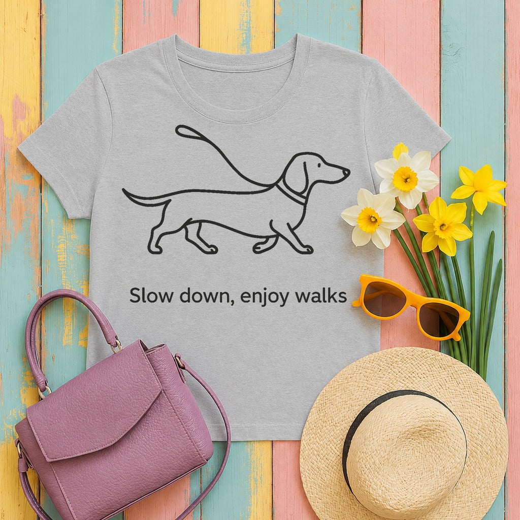 Dachshund Stroll Minimalist t-shirt