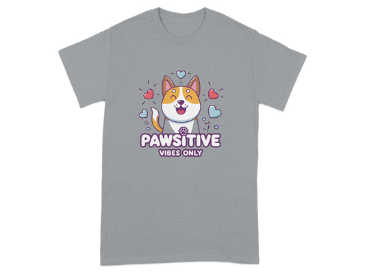 Pawsitive Vibes Only Cute Dog Graphic T-Shirt product type