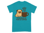 Powered by Pug & Coffee Fun Graphic T-Shirt