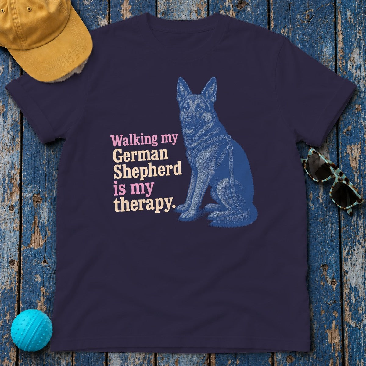 German Shepherd Zen Walker T-shirt in Blackberry