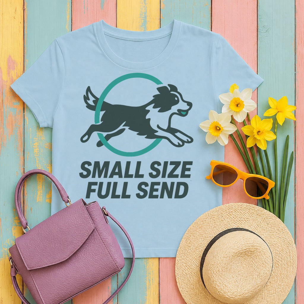 Border Collie Agility T-Shirt in Light Blue