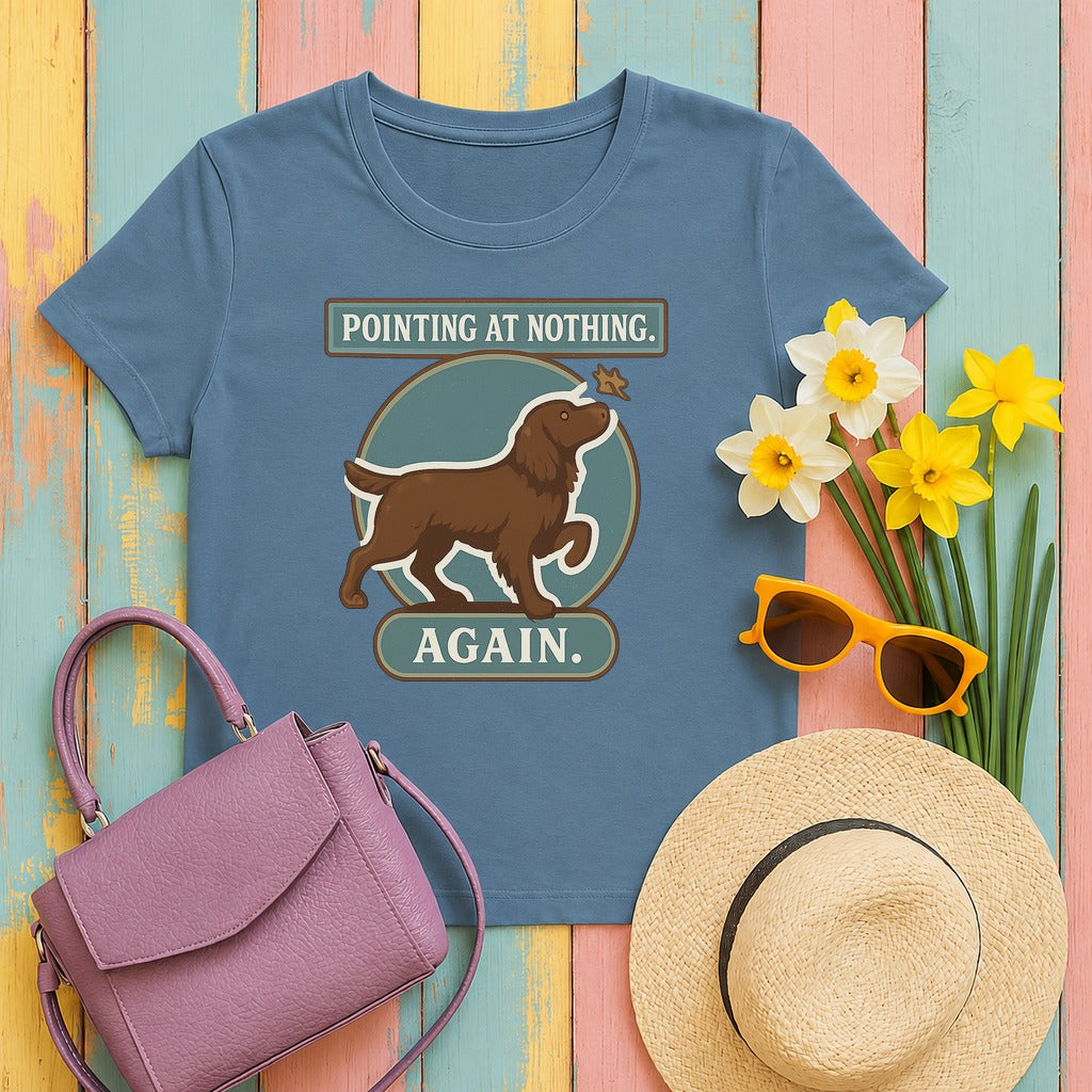 Boykin Spaniel Pointing at Nothing Again T-shirt