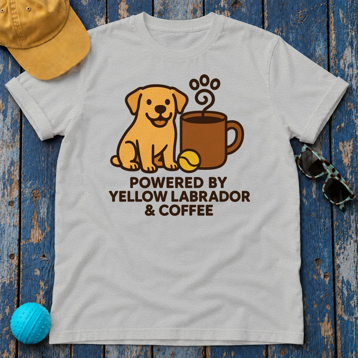 Lab & Coffee Fuel Dog Lover's T-Shirt in Sport Grey