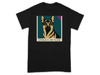 Black t-shirt with a stylized German Shepherd portrait and "ENDLESS HUNGER" text.