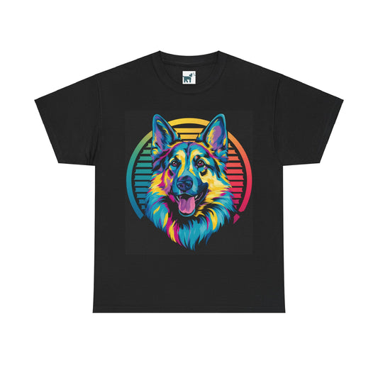 German Shepherd Retro Colorful T Shirt