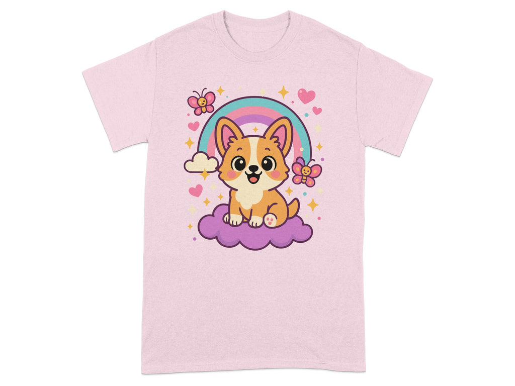 Cute Corgi and Rainbow Under Stars T-shirt