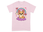 Cute Corgi and Rainbow Under Stars T-shirt