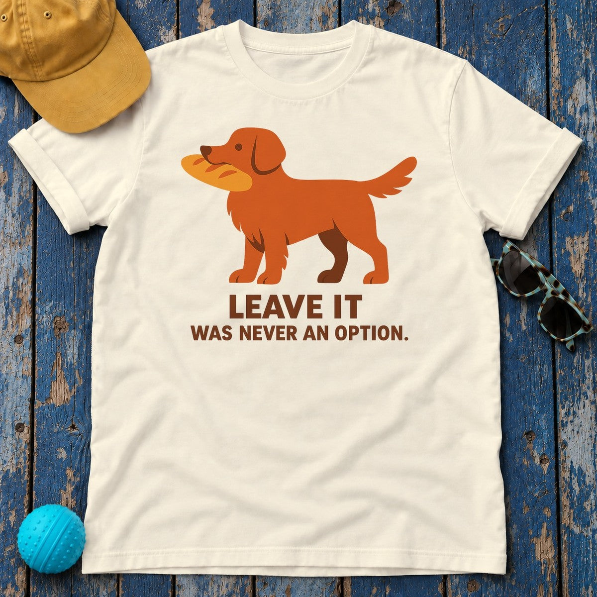 Nova Scotia Duck Tolling Retriever Leave It Tee in Natural