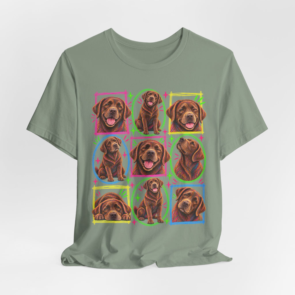 Neon Chocolate Labrador Collage T-Shirt