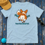 Photo Finish Mostly Fluff Corgi T-Shirt — Light Blue