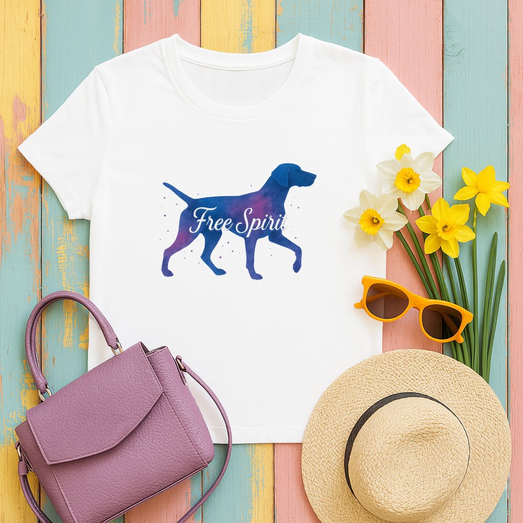 Free Spirit Dog Graphic Tee Casual Wear Shirt Product