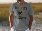 Grey t-shirt with a howling dog and "The howl is always necessary" text.