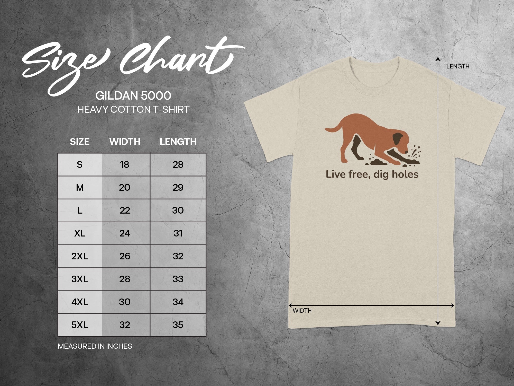 Live free dig holes dog graphic t-shirt