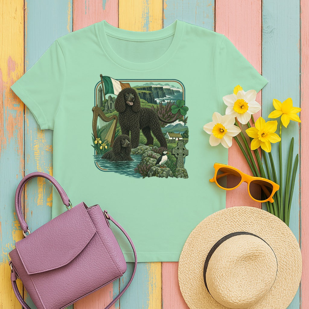 Irish Water Spaniel Ireland Heritage tee, Mint