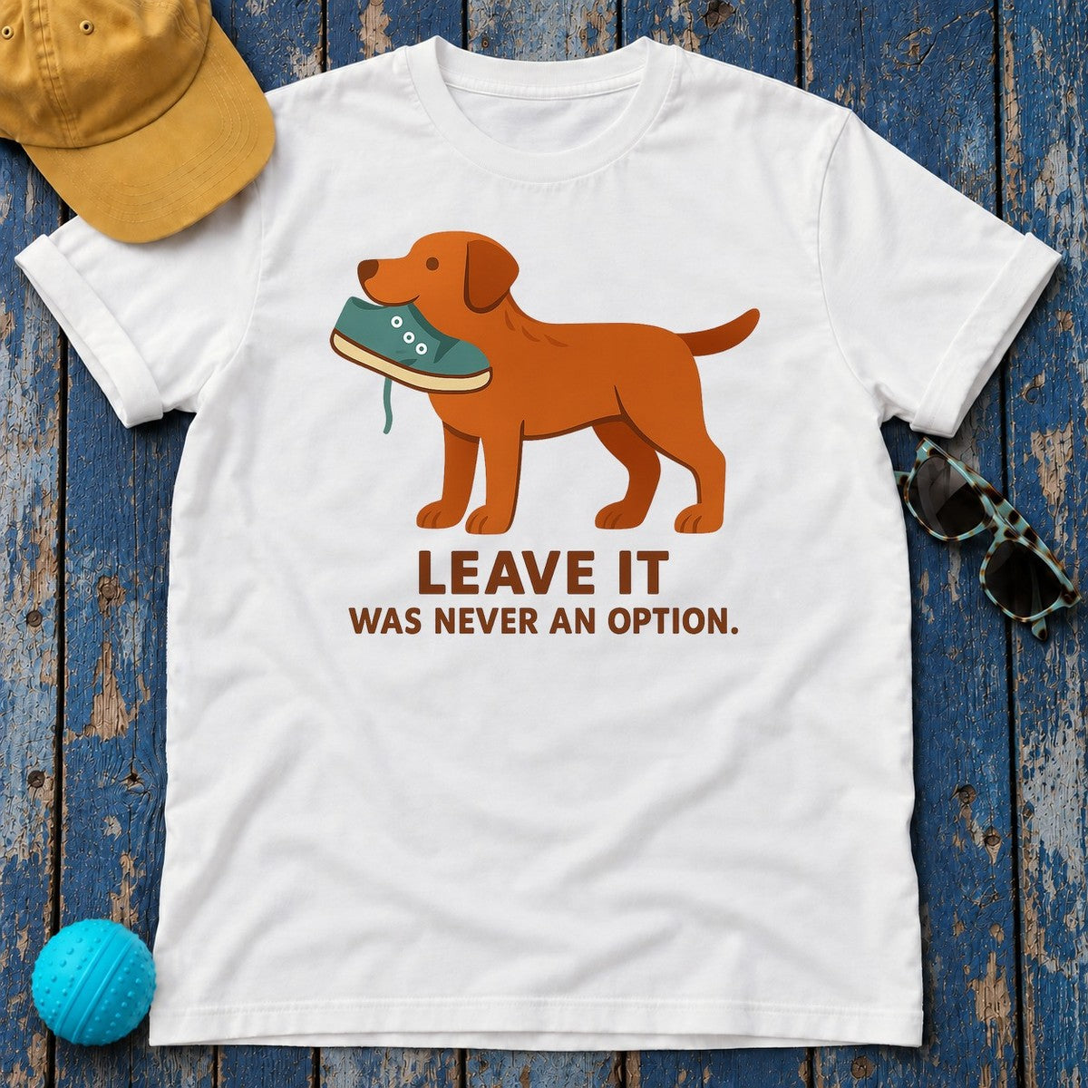 Sedge Chesapeake Bay Retriever Leave It Tee in White