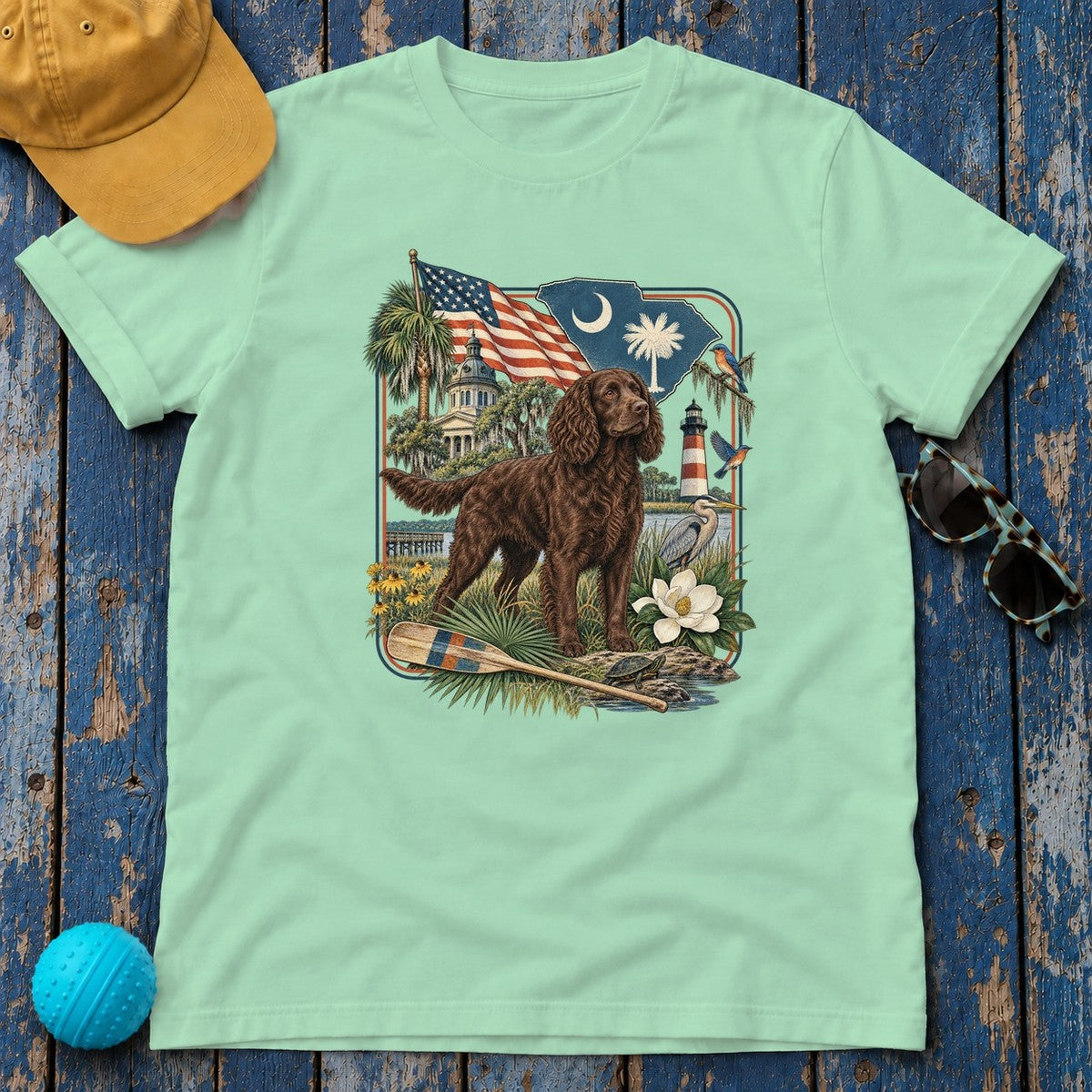 Boykin Spaniel South Carolina Heritage T-Shirt in Mint