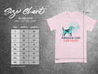 Gildan 5000 t-shirt size chart with "Powered by Scent & Bad Decisions" graphic.