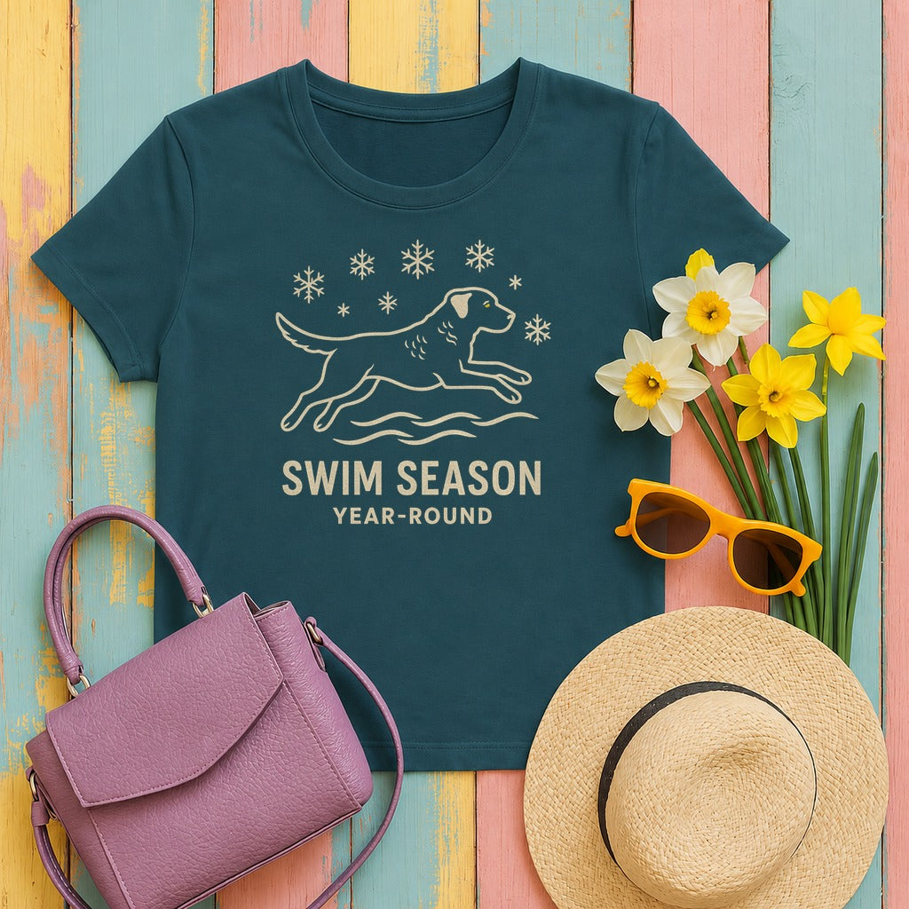 Chesapeake Swim Season Year-Round Tee in Heather Deep Teal