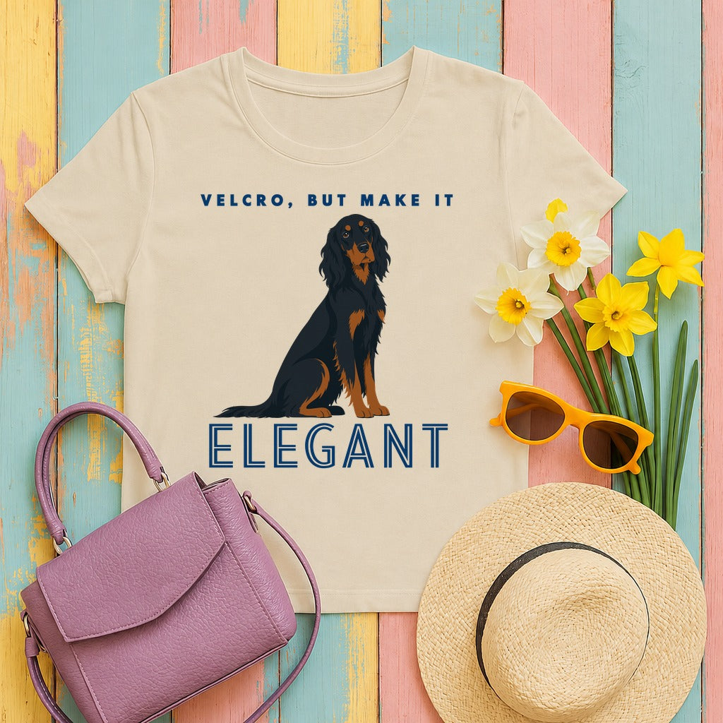 Velcro, But Elegant Gordon Setter T-Shirt in Sand
