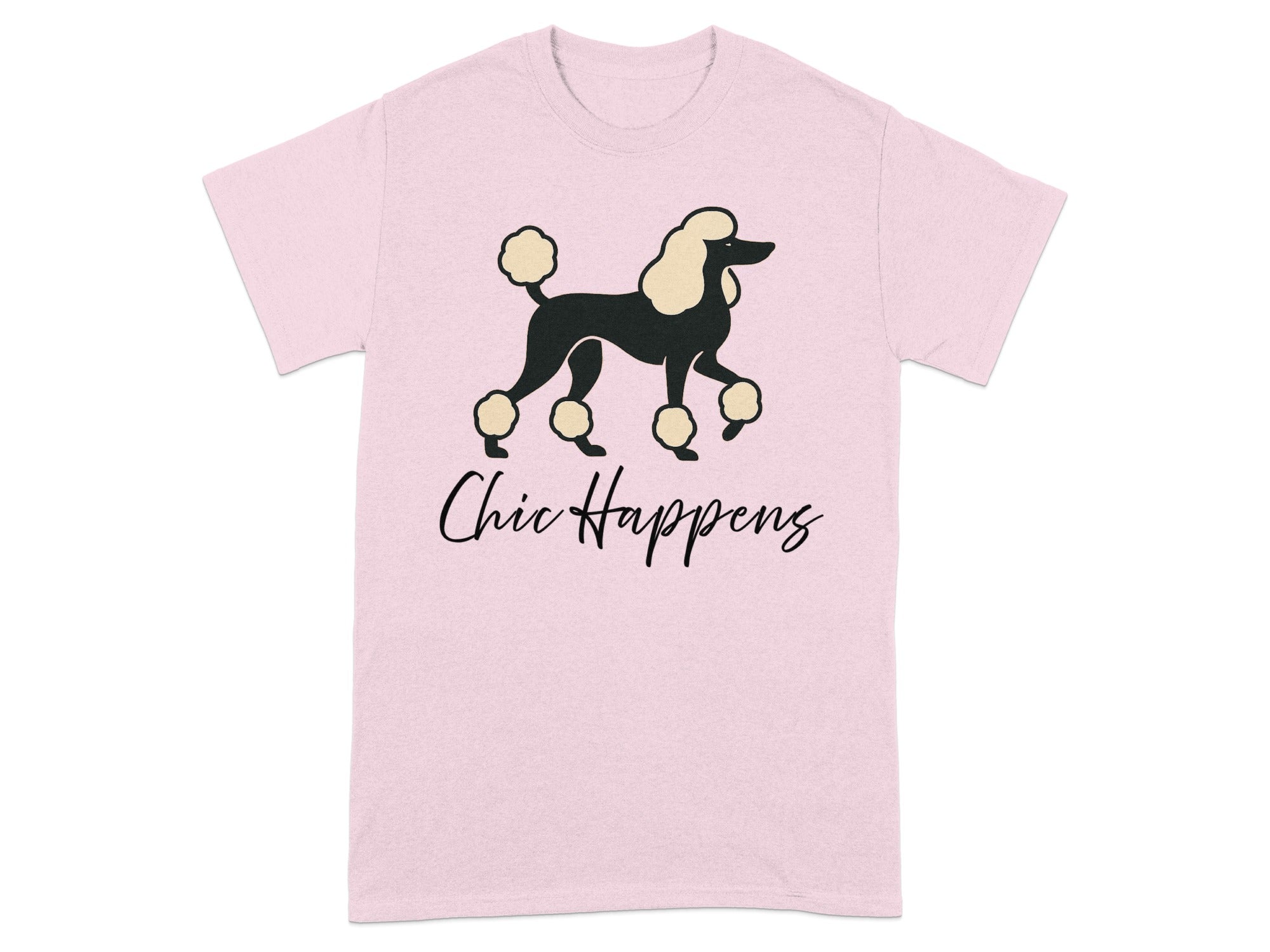 Chic Happens Graphic T-Shirt with Poodle Design