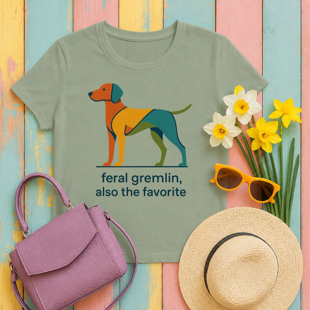 Vizsla Feral Gremlin Also the Favorite Tee in Sage