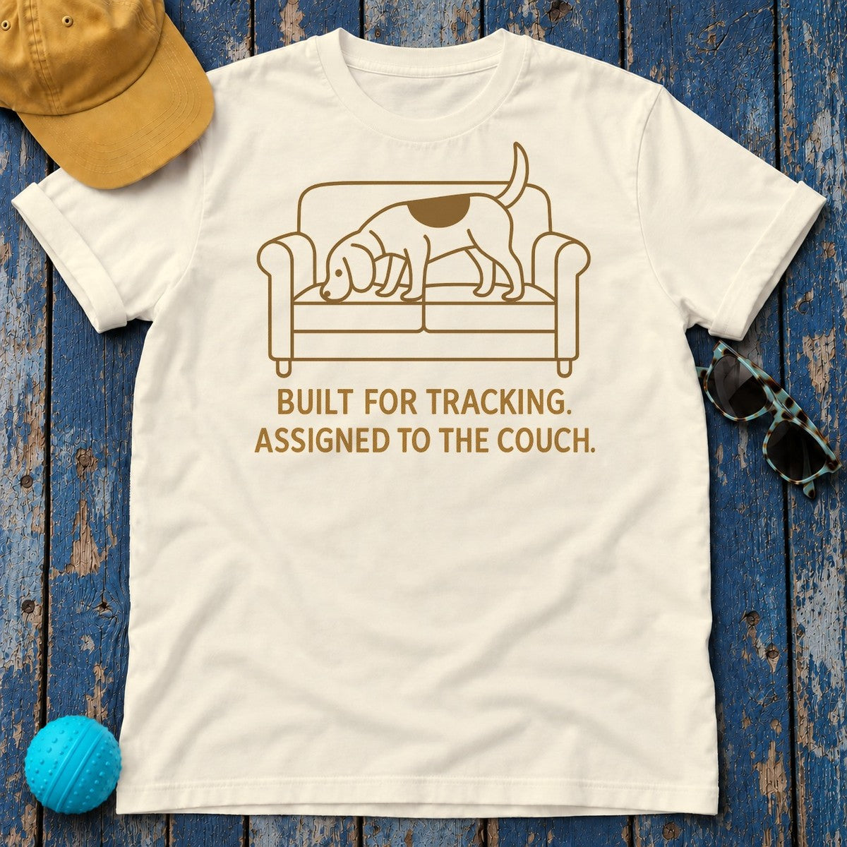Beagle Built For Tracking Tee in Natural