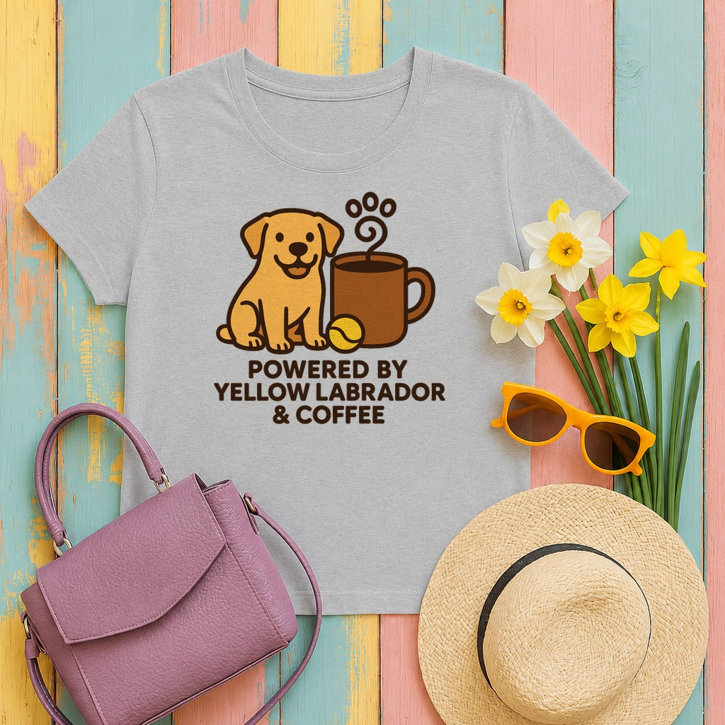 Lab & Coffee Fuel Dog Lover's T-Shirt in Sport Grey
