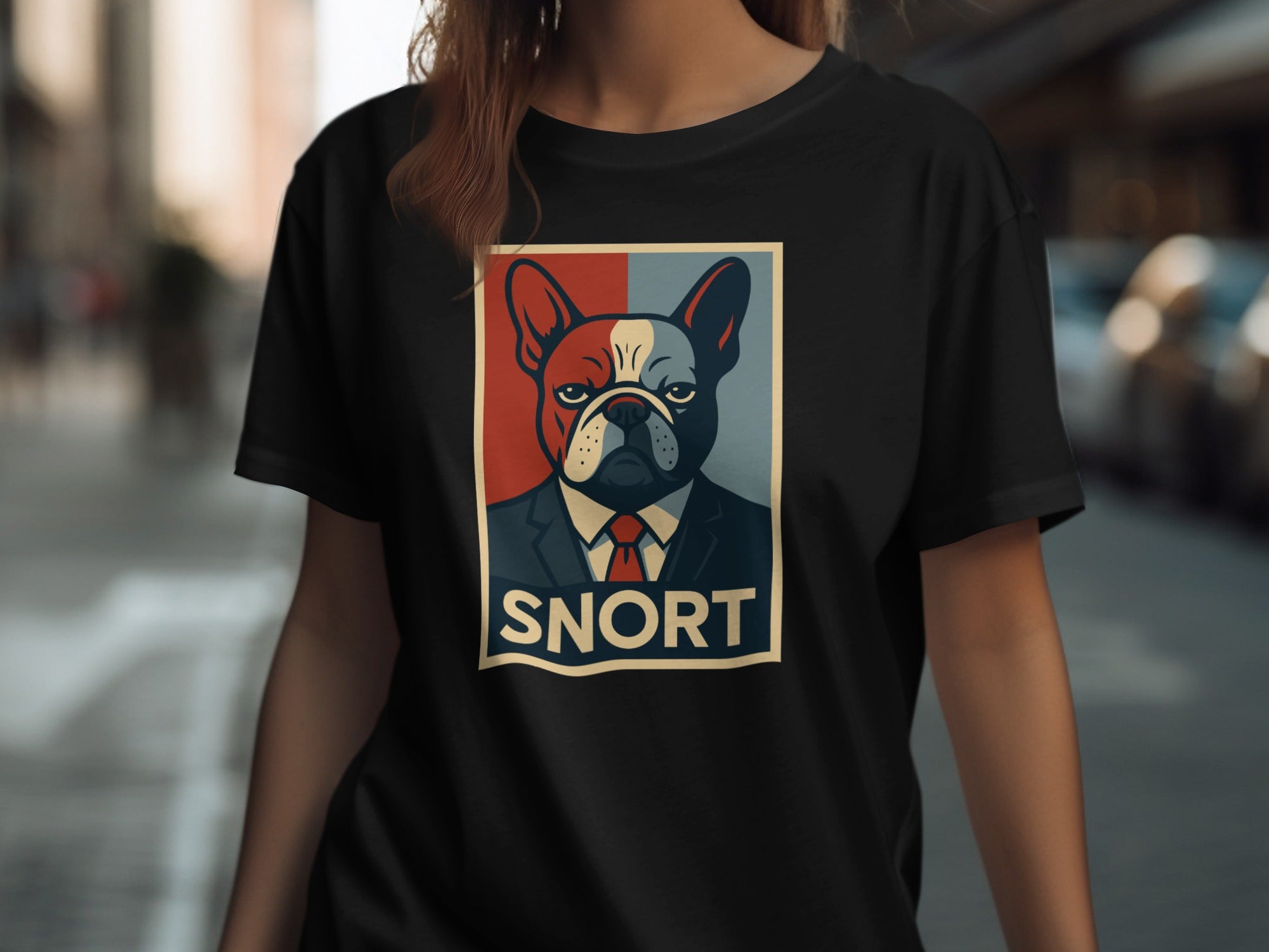 Snort French Bulldog Graphic T-Shirt Casual Wear