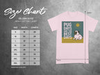 Gildan 5000 t-shirt size chart featuring measurements for width and length.