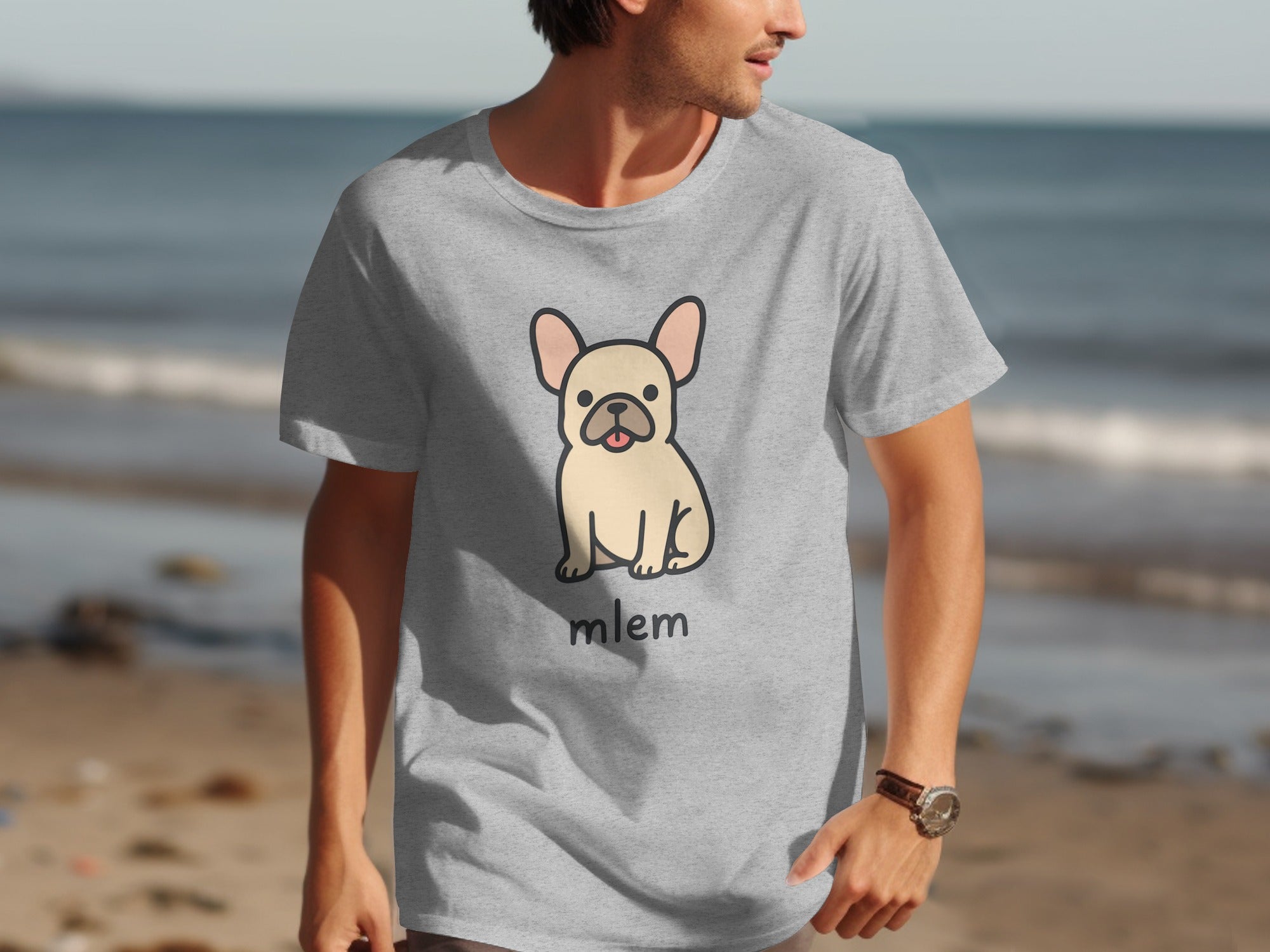 Cute French Bulldog Mlem Print T-shirt product