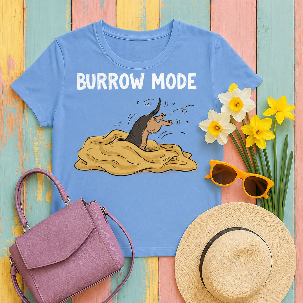 Dig This! Playful Dachshund Graphic T-Shirt in Carolina Blue
