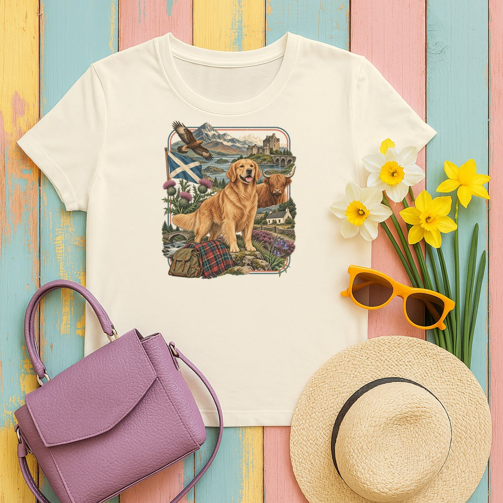 Golden Retriever Scotland Heritage tee, Natural