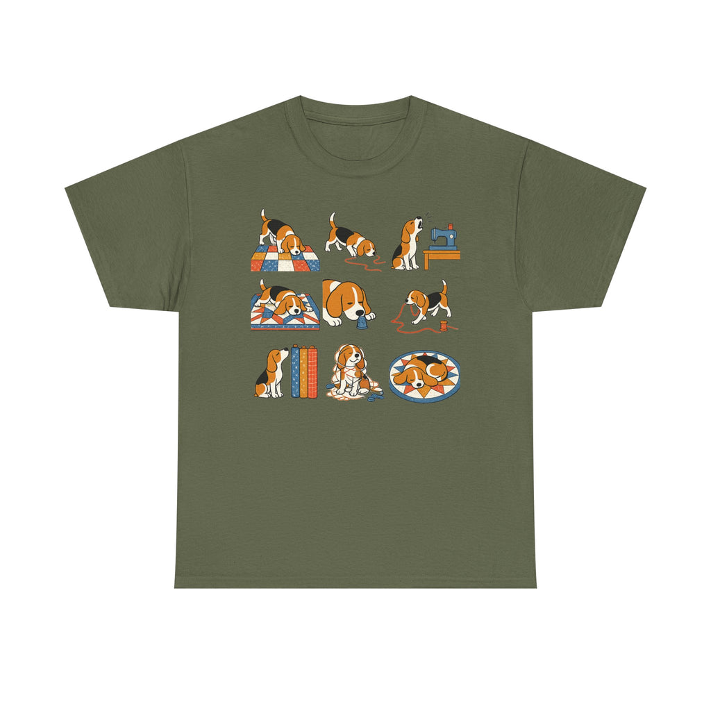 Mischievous Beagle Quilting T-Shirt