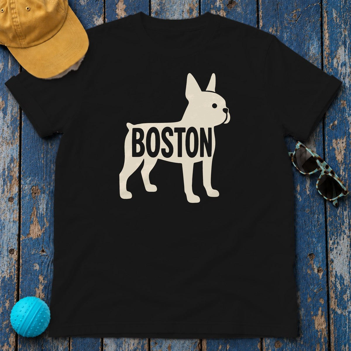 Boston City Canine Silhouette T-Shirt in Black