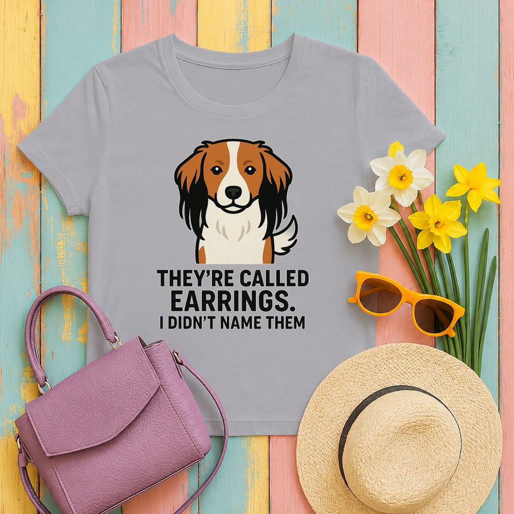 Kooikerhondje They're Called Earrings Tee in Athletic Heather