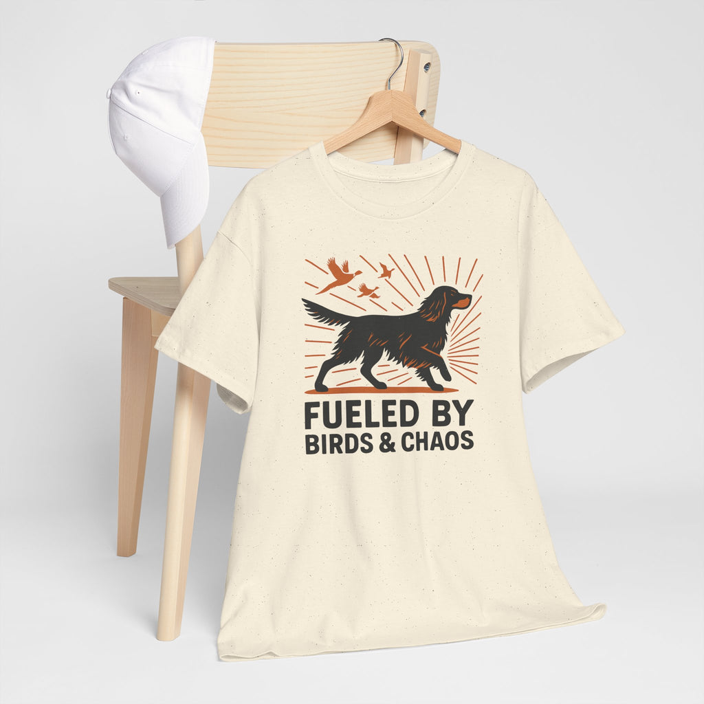 Graphic Tee: Gordon Setter "Fueled by Birds and Chaos" T-shirt