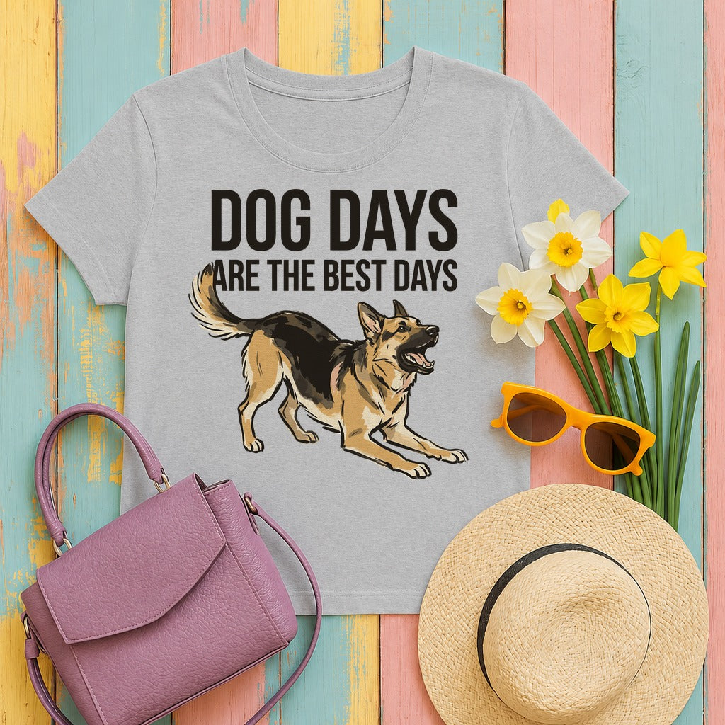 Dog Days German Shepherd T-Shirt in Sport Grey