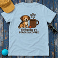 Powered By Beagle & Coffee Premium T-Shirt in Light Blue