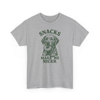 Snacks Make Me Nicer Labrador With Donut Graphic Novelty T-Shirt