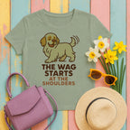 clumber spaniel shoulder-wag tee flat lay hero
