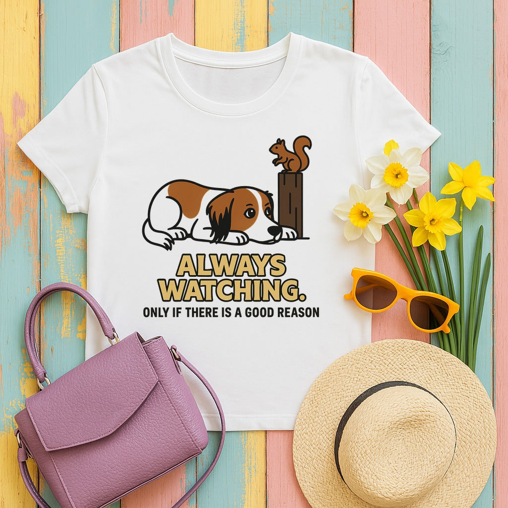 Kooikerhondje Always Watching Tee in White
