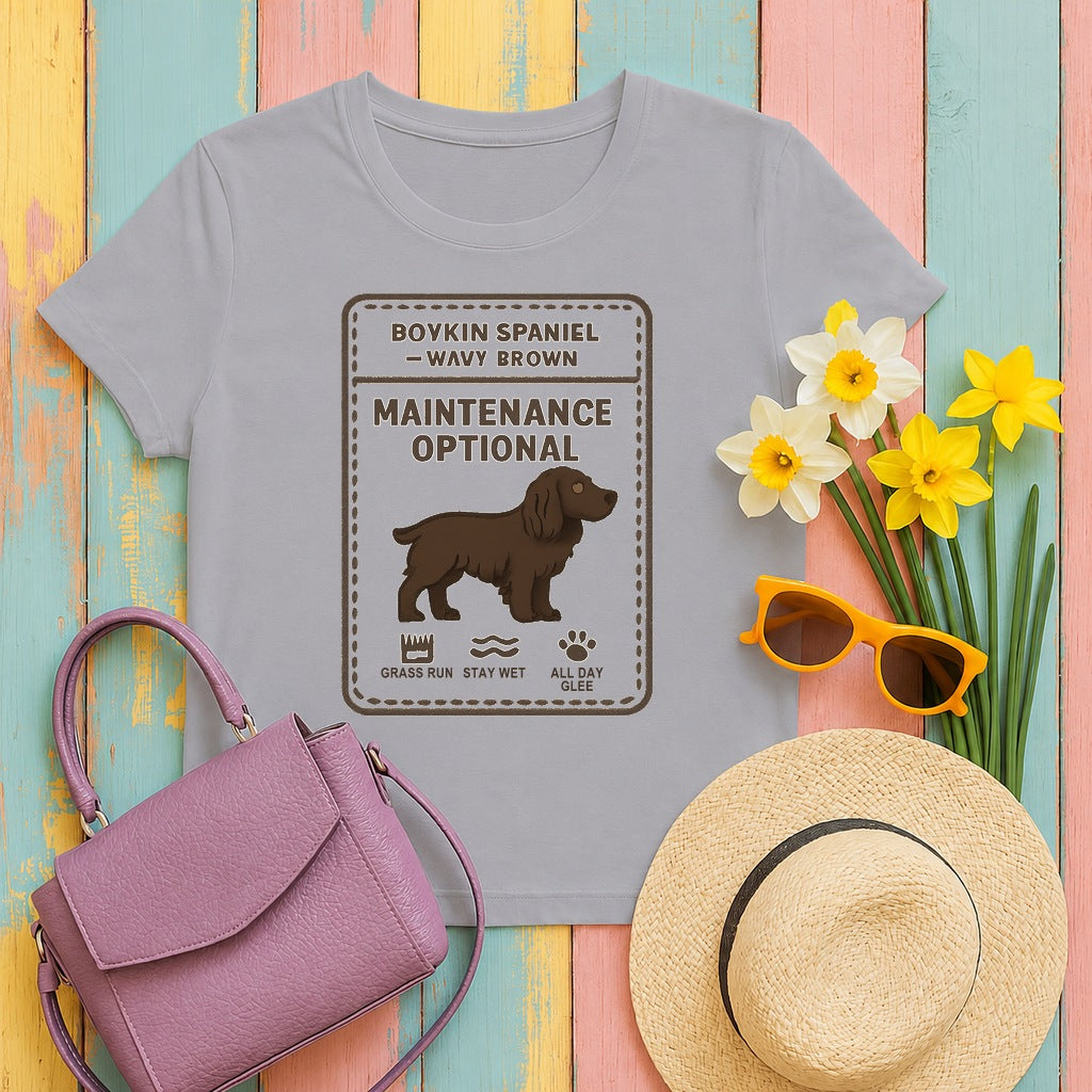 Boykin Spaniel Topknot Maintenance Optional T-shirt in Athletic Heather